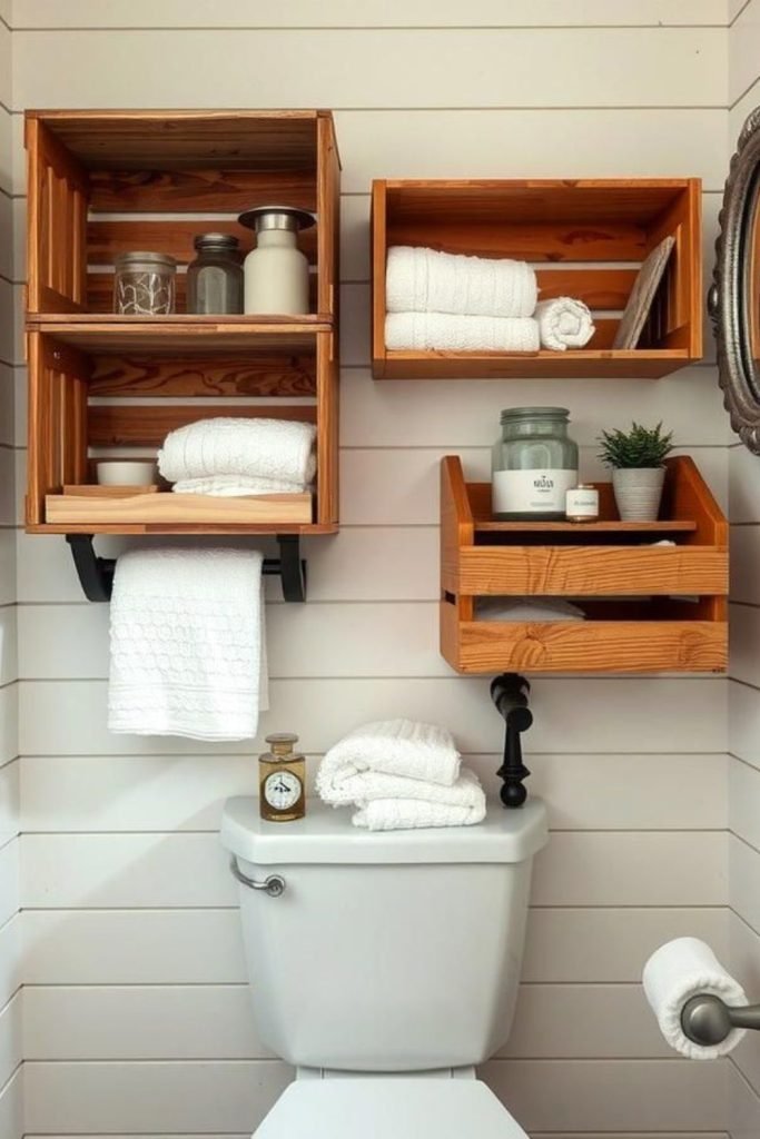 Rustic Crate Shelves