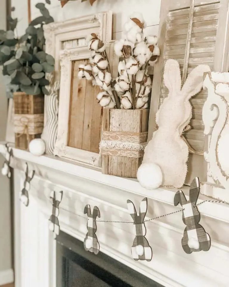 Rustic Easter Mantel