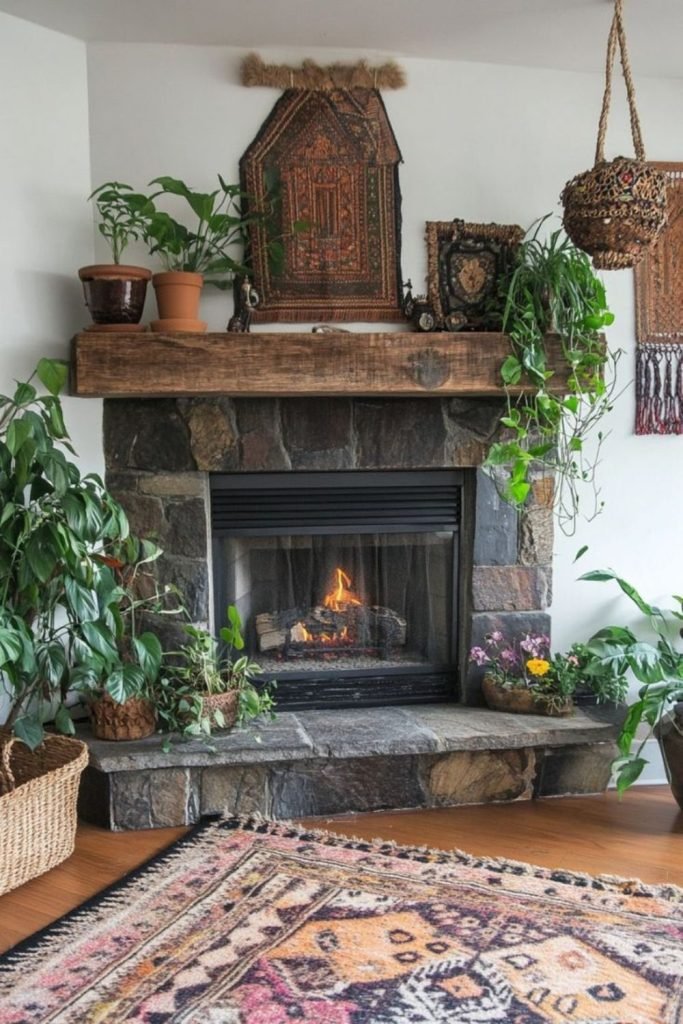 Rustic Fireplace Mantle
