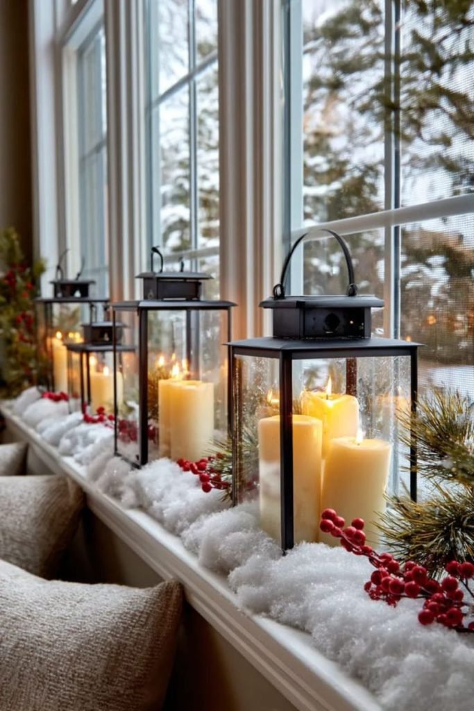 Snowy Pine Candles