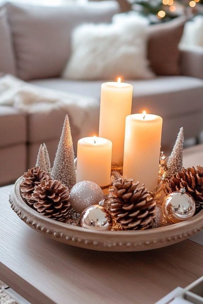 Sparkling Pinecone Centerpieces