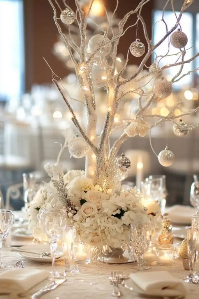 Spray-Painted Silver Branches