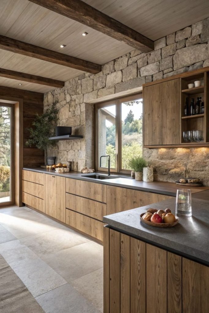 Stone Backsplash Kitchen