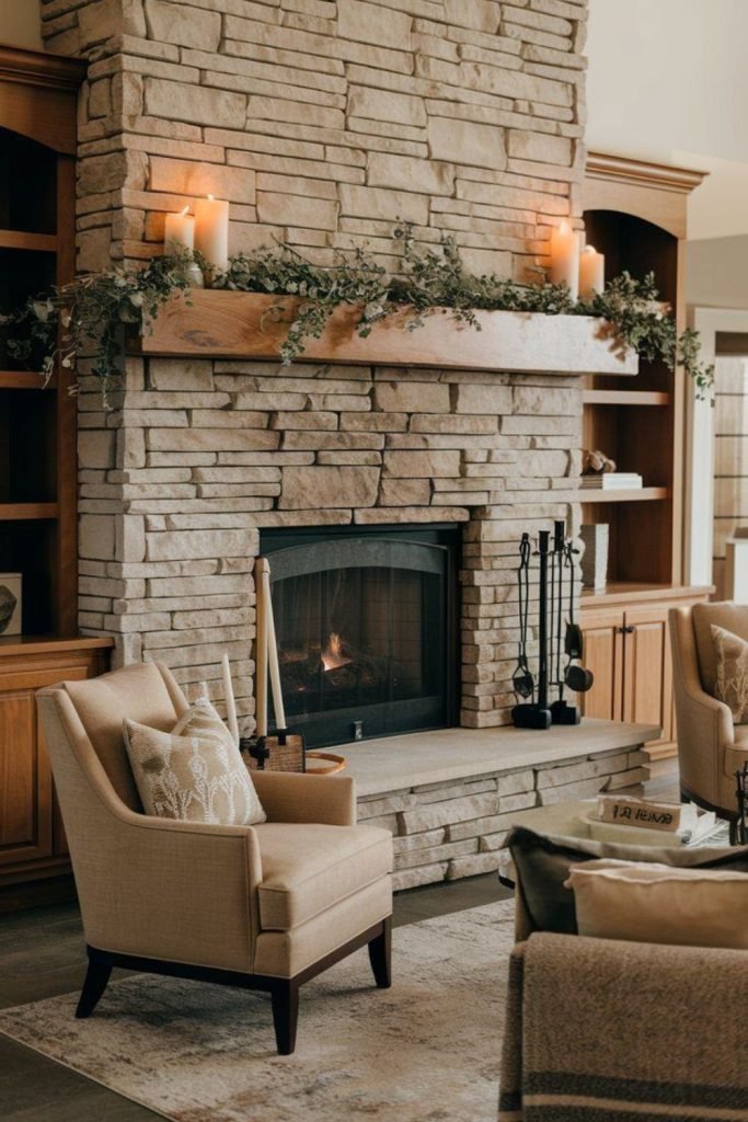 Stone Fireplace Nook