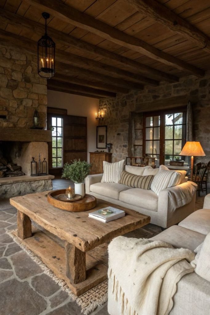 Stone Fireplace Room