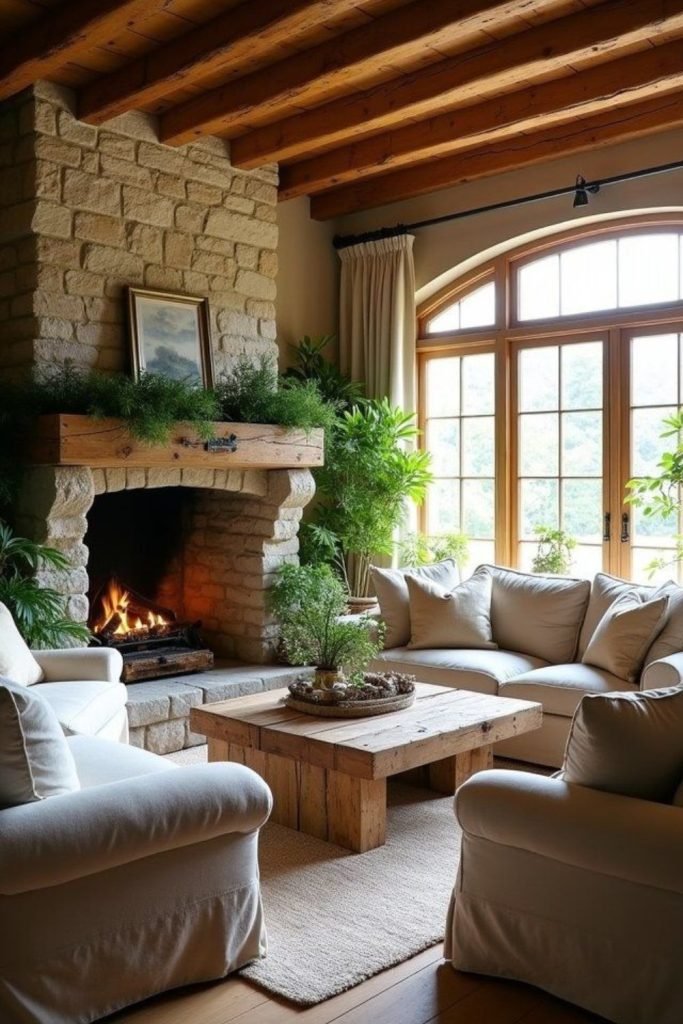 Stone Fireplace Room