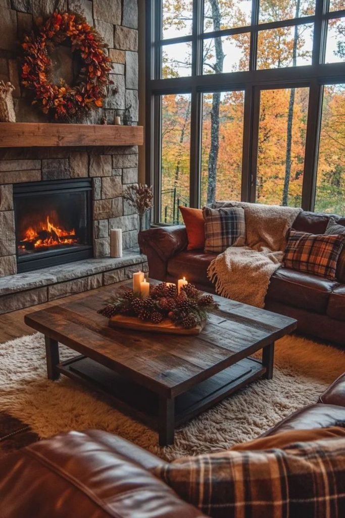 Stone Fireplace Room