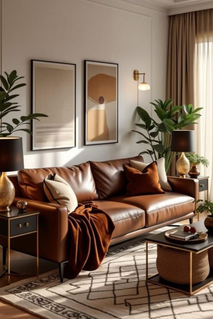 Velvet Brown Couch