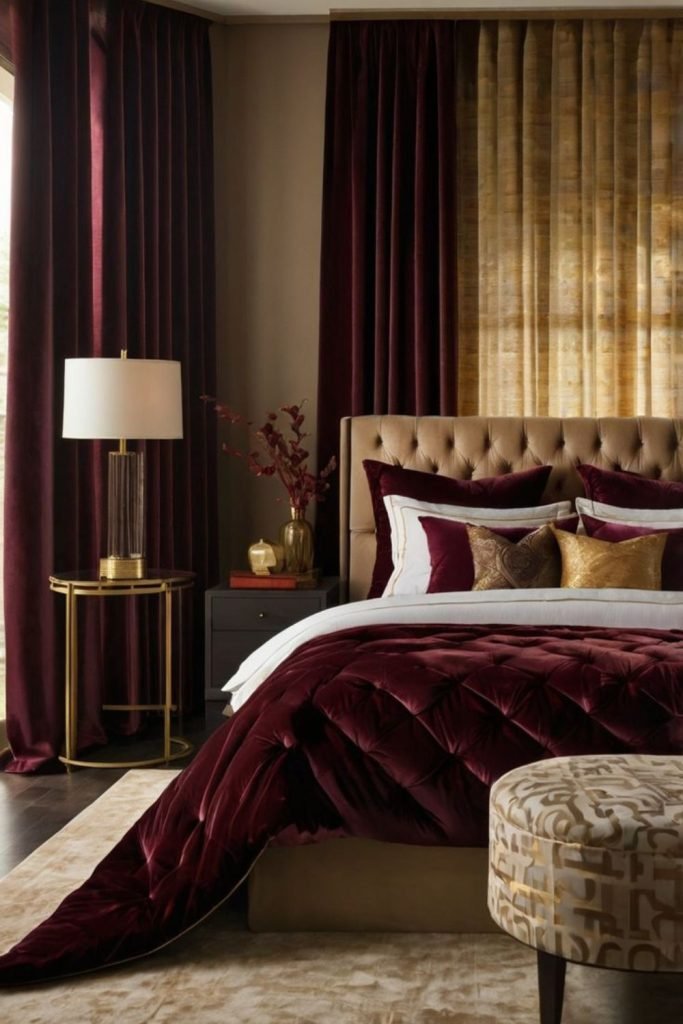 Velvet Burgundy Bedroom