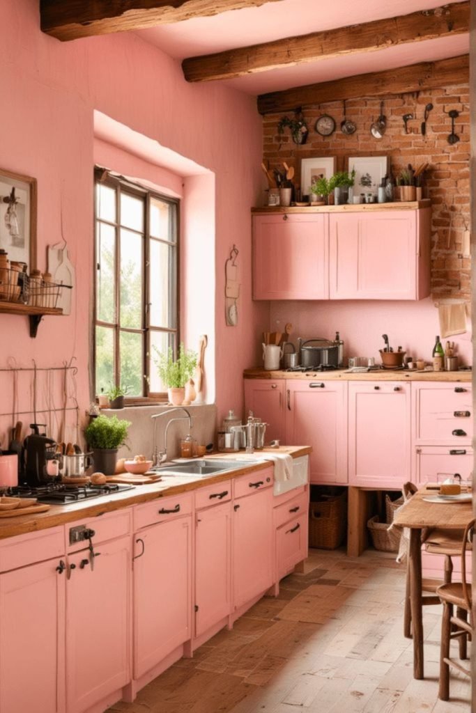 Weathered Pink Cabinets