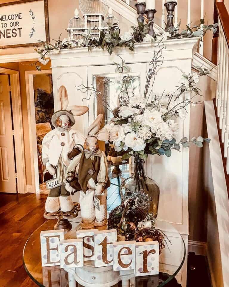 White Bunnies Display