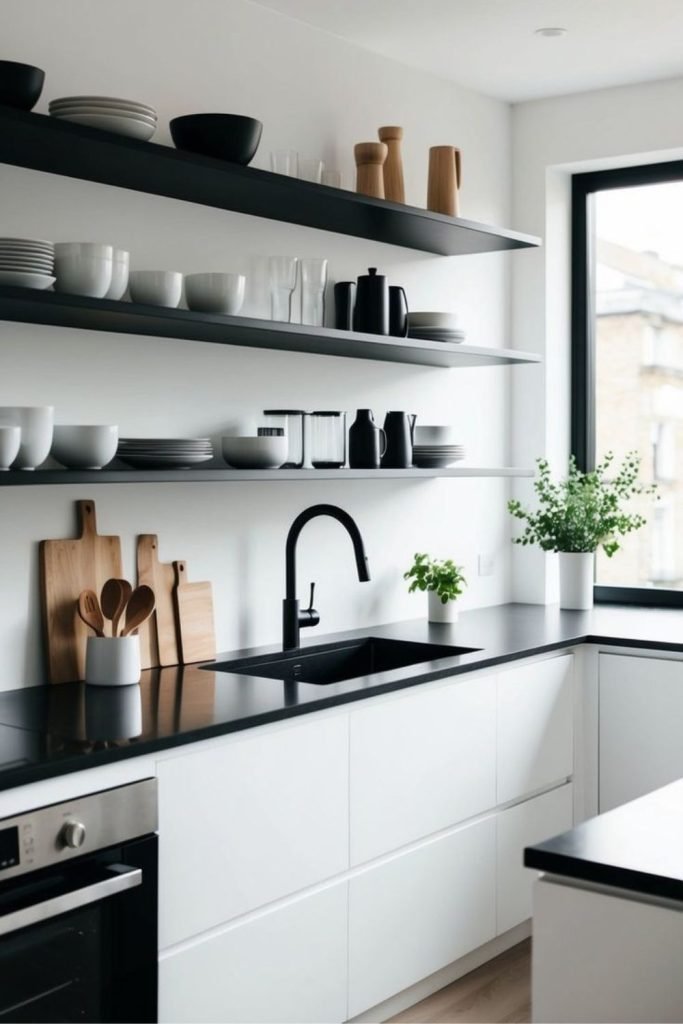 White Cabinets Black Counters