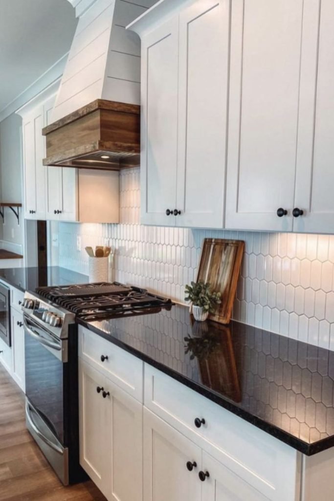 White Cabinets Black Countertops