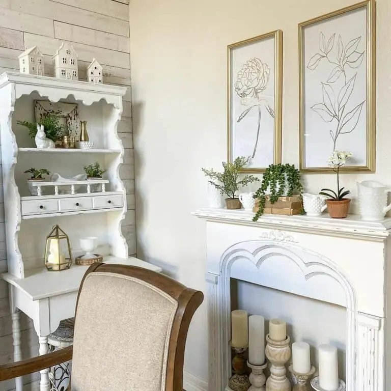 White Candle Mantel