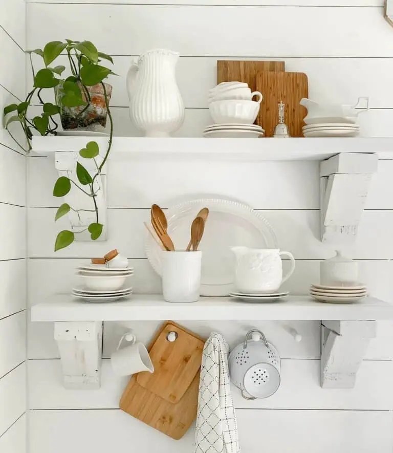 White Kitchen Shelves