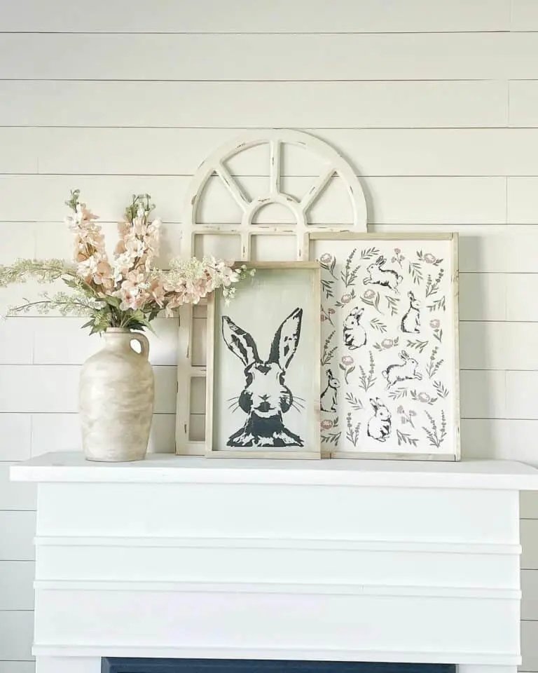 White Mantel Rabbits