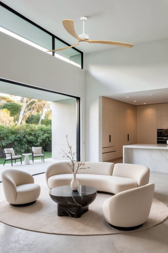 White Rounded Furniture