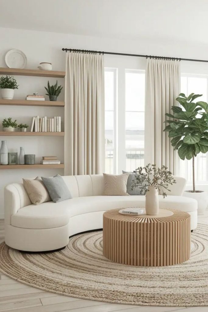 White Rounded Furniture