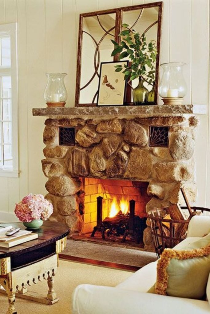 Willow Beam Fireplace