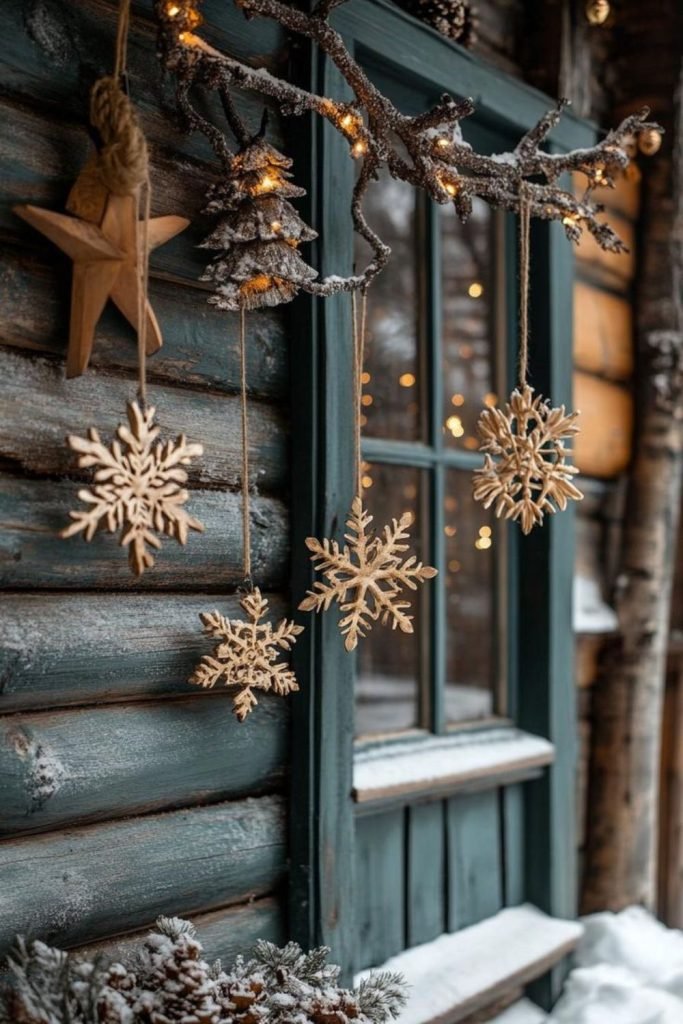 Wooden Snowflake Decorations